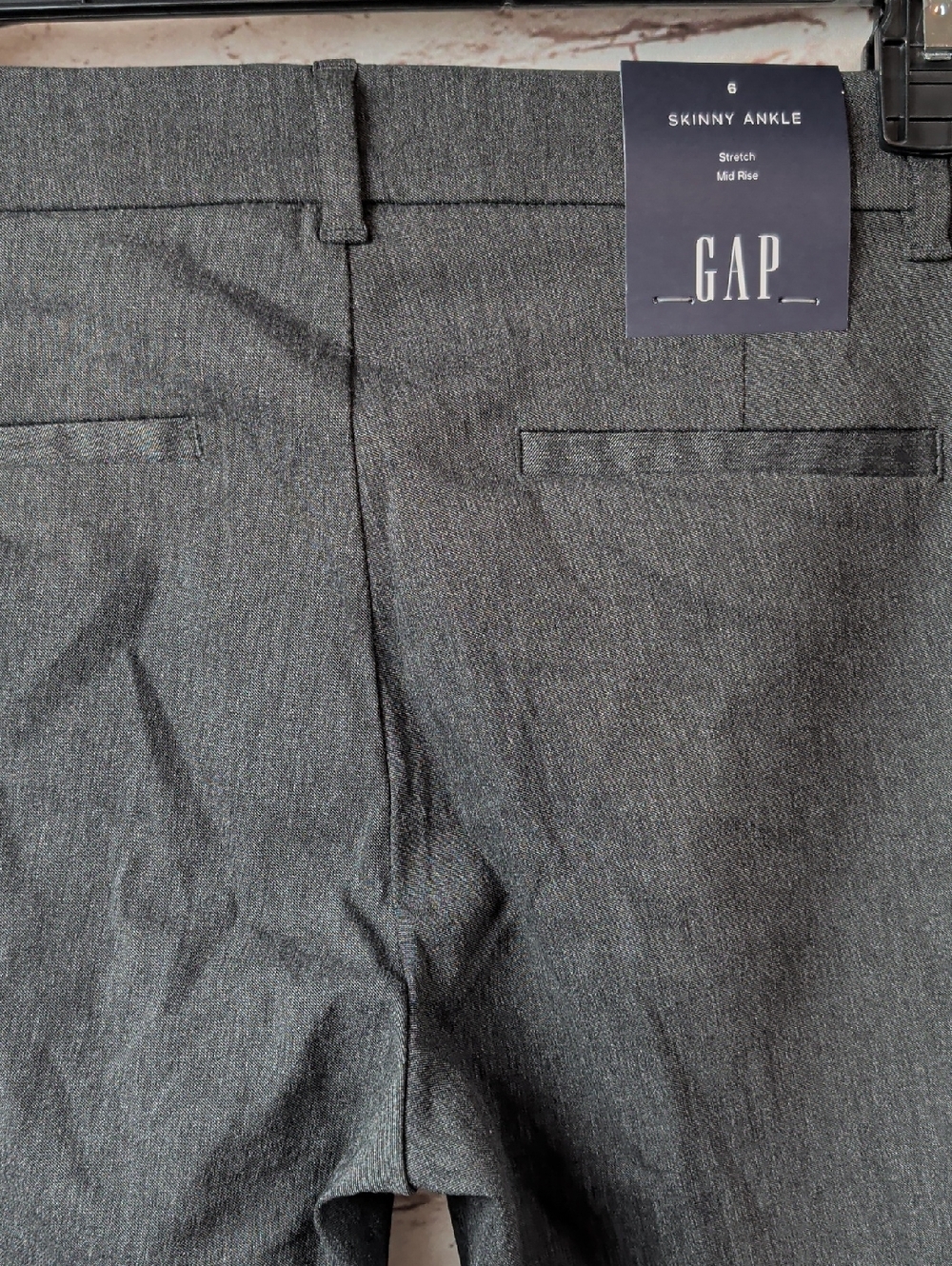 GAP Women's Skinny Ankle Mid rise Charcoal Dress Pants Size 6 Nwt - Picture 8 of 9